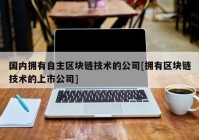 国内拥有自主区块链技术的公司[拥有区块链技术的上市公司]